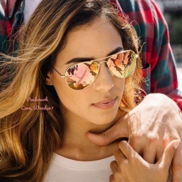 Ray-Ban women sunglasses aviator classic pink mirrored lenses - Picture 5 of 5